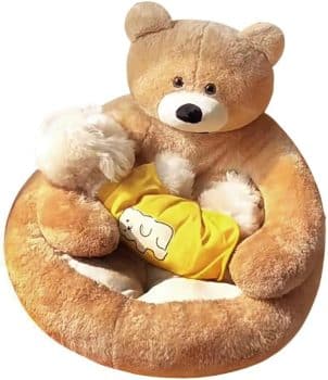 Cute Bear Hug Design Dog Cat Beds Plush Pet Beds Cuddler
