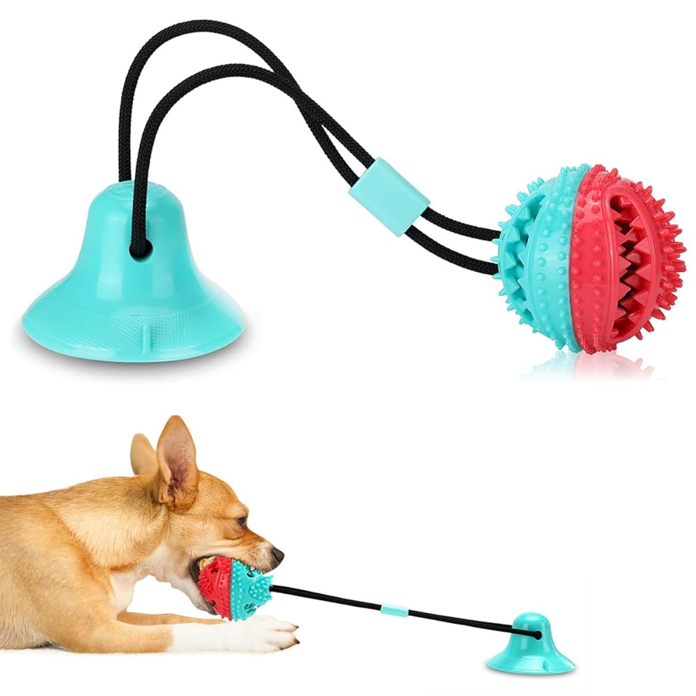 Doudele doudele small dog toy ball - interactive, teething,treat  dispensing, and mental stimulation toy for pups