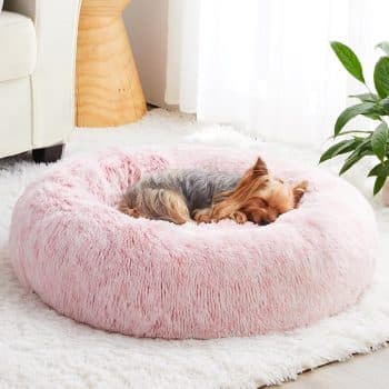
WNPETHOME Small Pink Round Calming Dog Bed