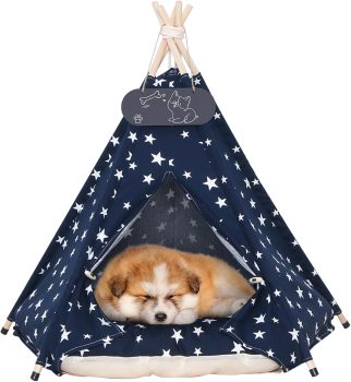 Mooipet Pet Teepee Tent for Dogs & Cats Dog Bed