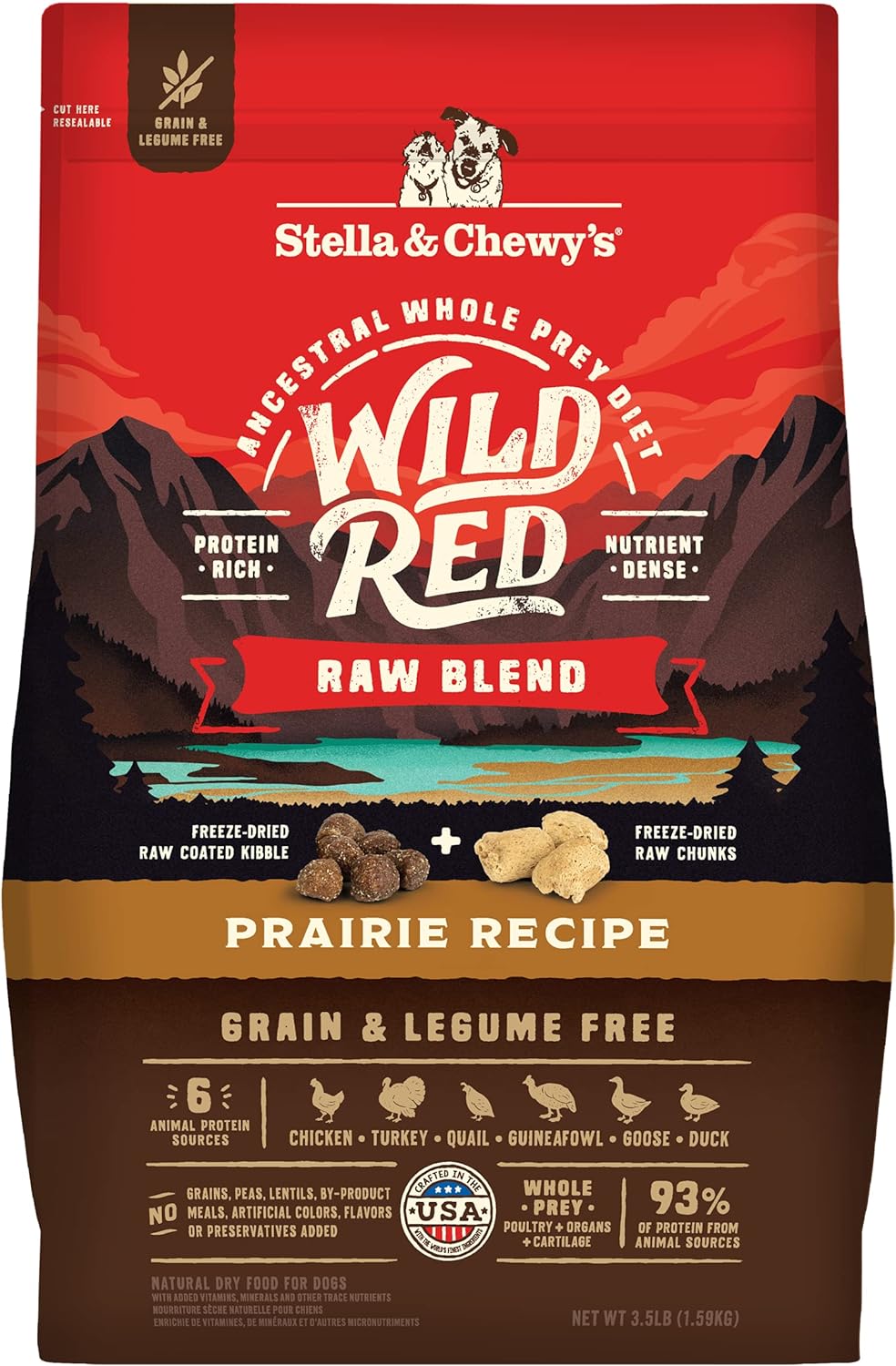 Stella & Chewy’s Wild Red Dry Dog Food Raw Blend High Protein Grain & Legume Free Prairie Recipe