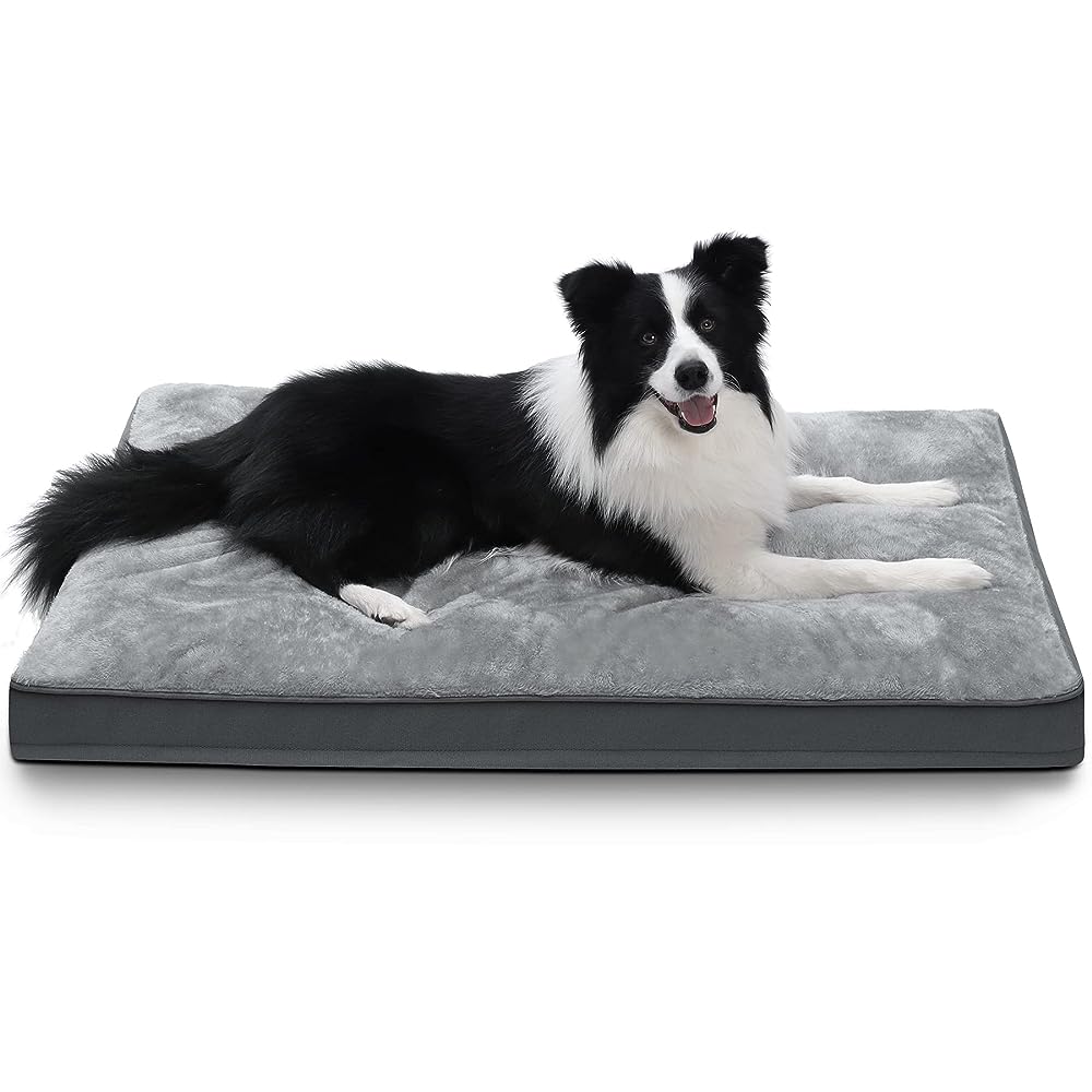 Washable Dog Bed Deluxe Plush Dog Crate Beds Fulffy Comfy Kennel Pad  Anti-Slip Pet Sleeping Mat for Large, Jumbo, Medium, Small Dogs Breeds, 35  x