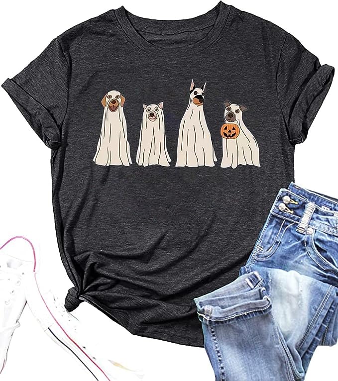 Halloween Pumpkin Shirts Women Fall T-Shirts