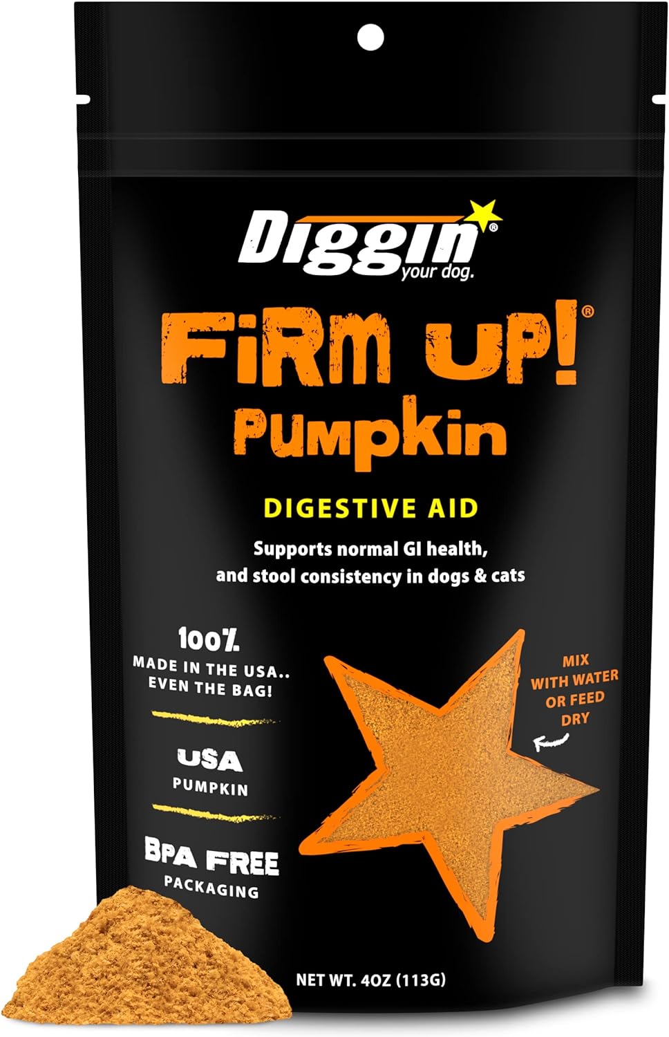 Diggin’ Your Dog Firm Up Pumpkin for Dogs & Cats