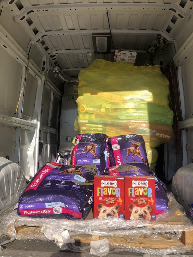 Food donations to Route 66 Pet Rescue
