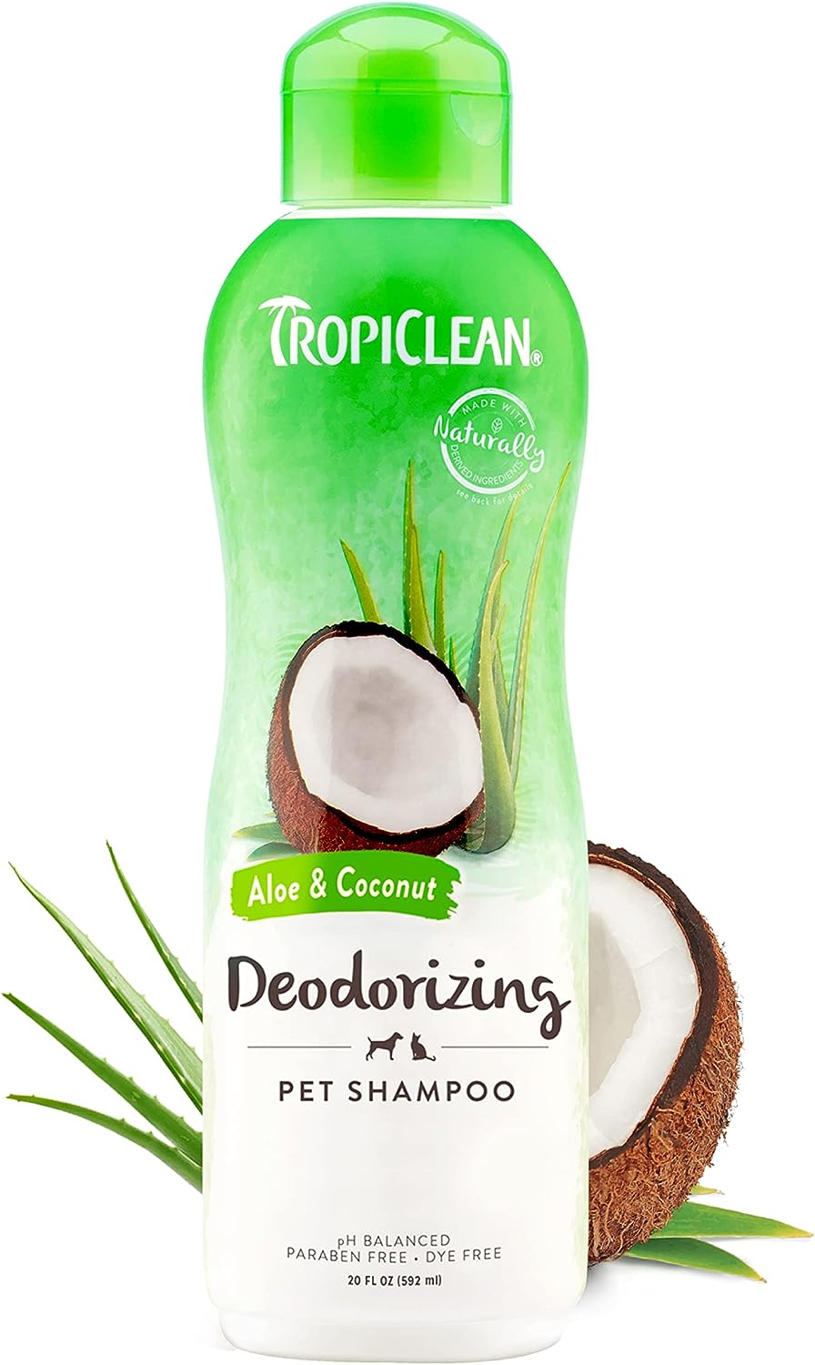 TropiClean Aloe & Coconut Deodorizing Dog Shampoo for Smelly Dogs