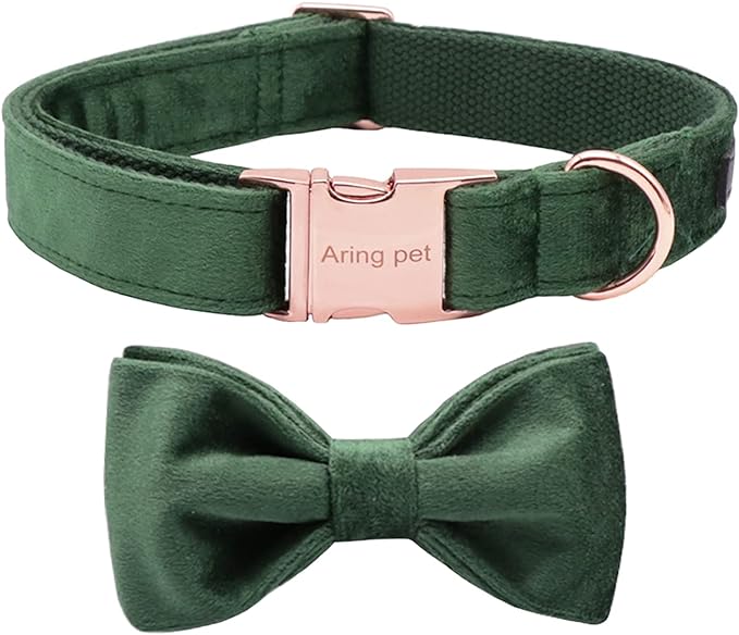 ARING PET Dog Collars with Velvet Bowtie