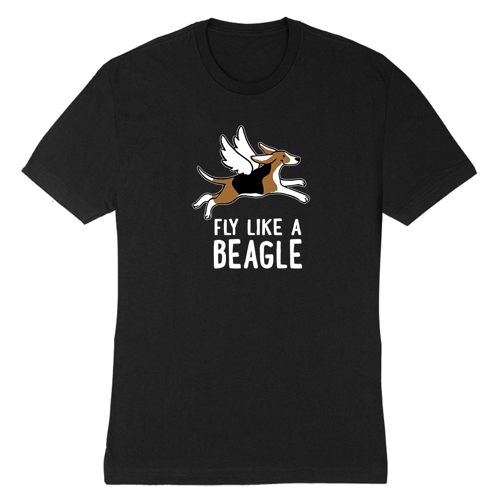 Fly Like A Beagle Premium Tee Black