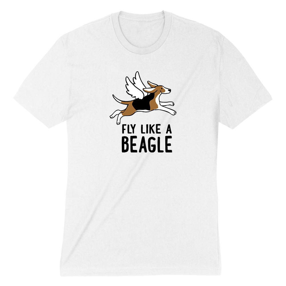 Fly Like A Beagle Premium Tee White