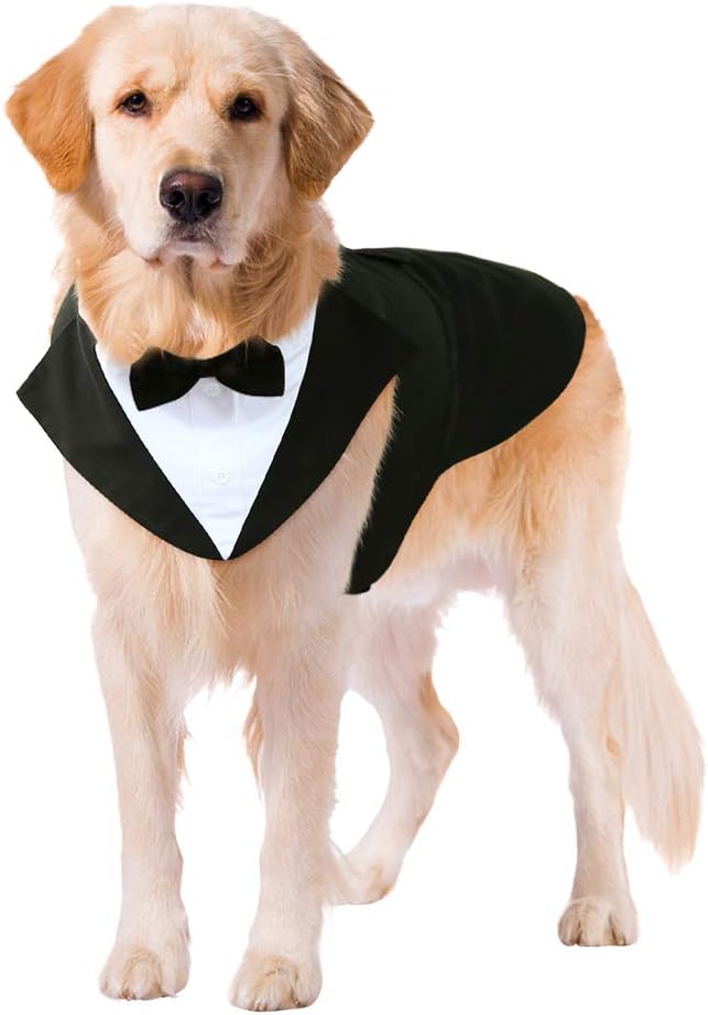 Kuoser Dog Tuxedo Dog Suit and Bandana Set