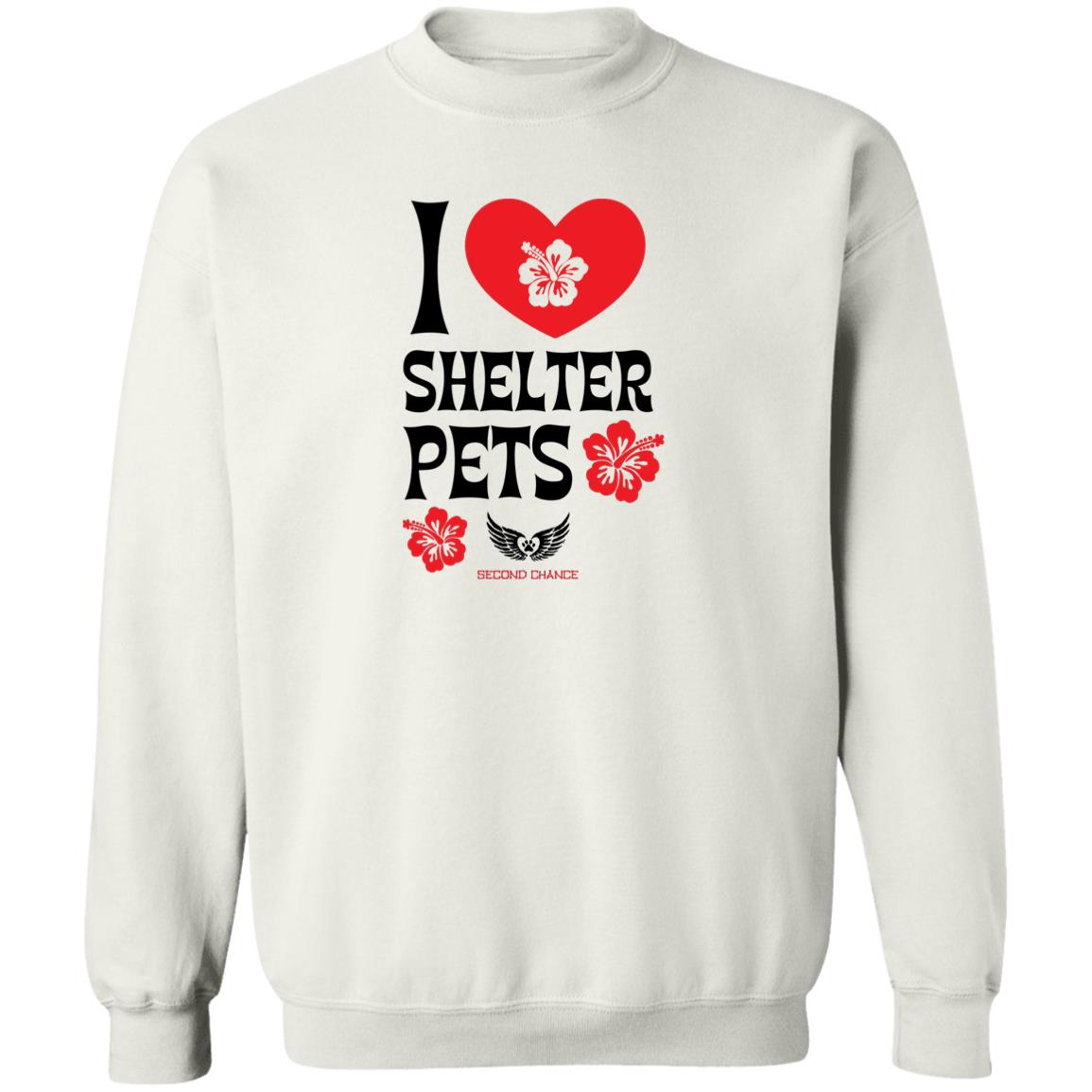 I Heart Shelter Pets Aloha Style Sweatshirt White