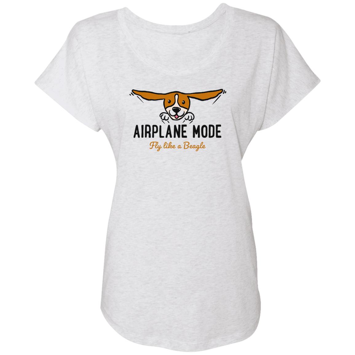 Fly Like A Beagle - Airplane Mode Slouchy Tee Heather White