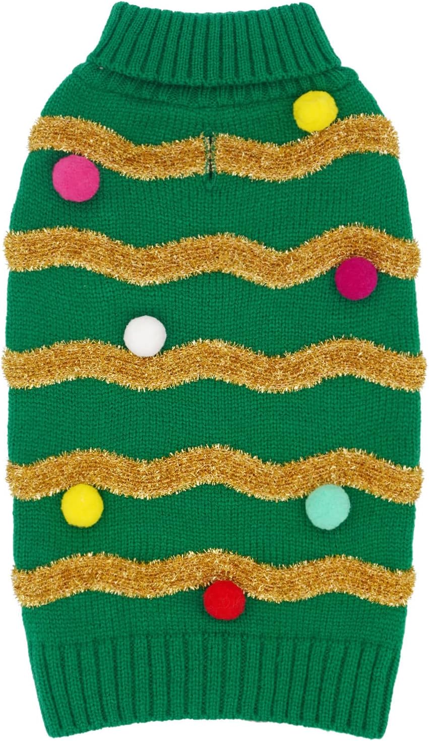 cyeollo Christmas Dog Sweater with Tinsel