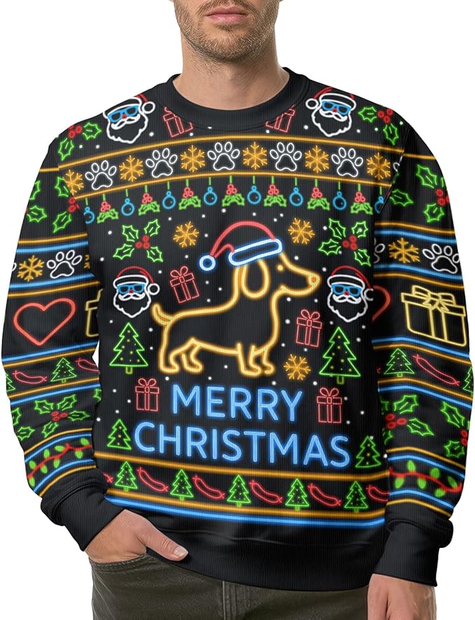 GEPOS Pet Knit Christmas Sweater (Dachshund Design)