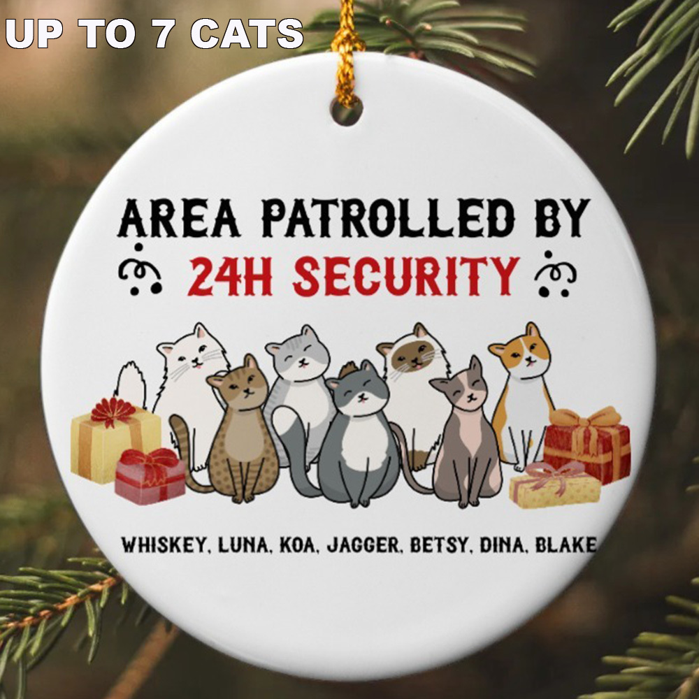 Limited Time Offer 50% Off!-  Area Pawtrolled By... Cats Personalized Ornament