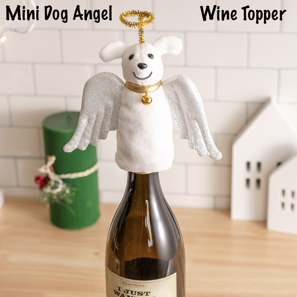 Second Chance Mini Dog Angel Wine Bottle Topper - Dog Home Decor