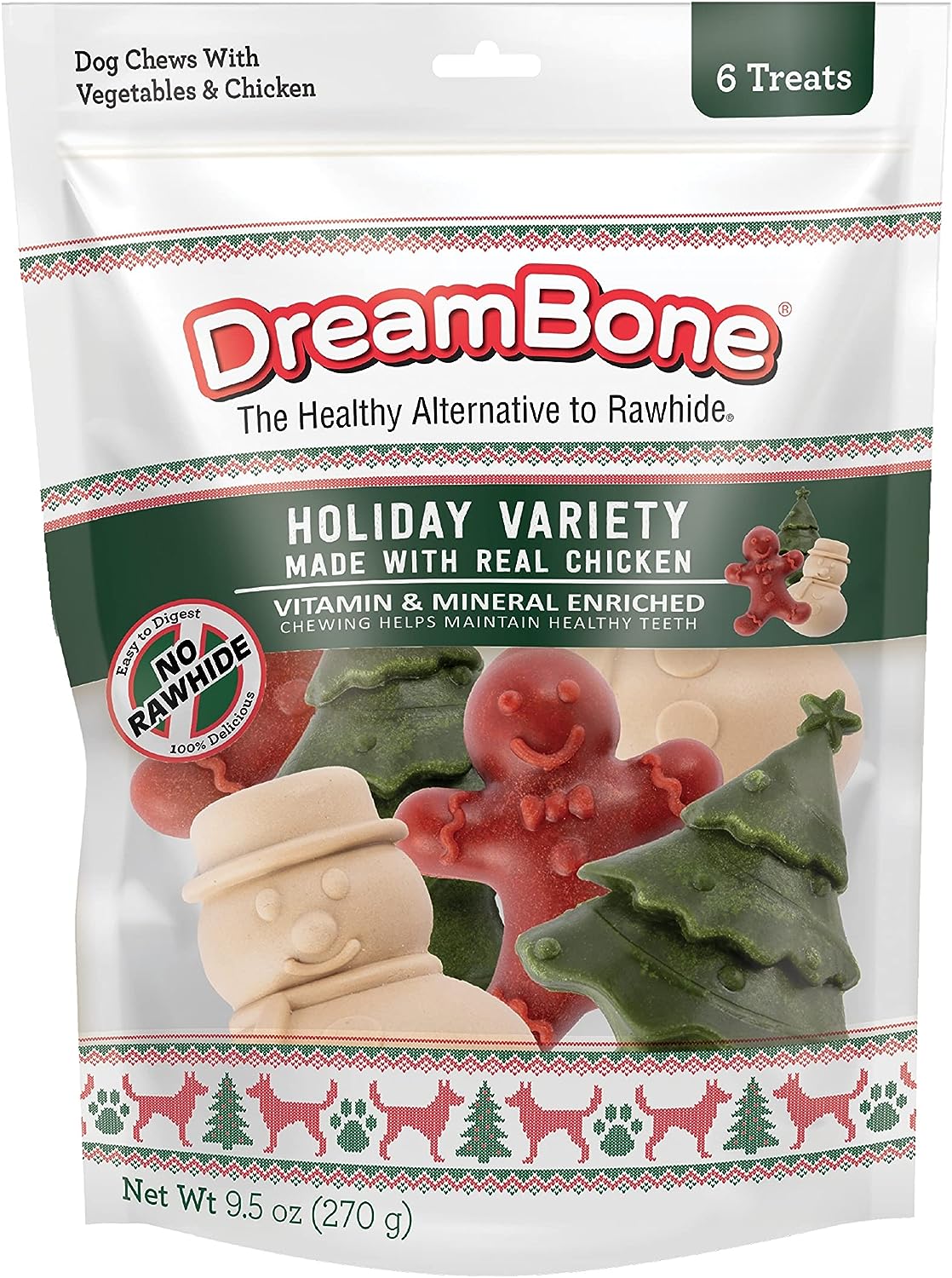 DreamBone Holiday Variety Vegetables and Chicken Dog Treats