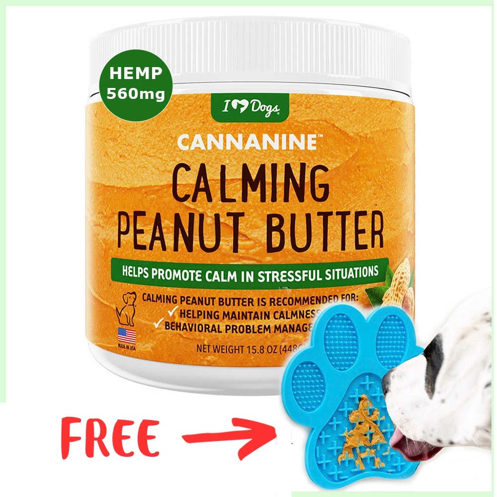 FREE Boredom Buster Lick Mat for Dog Anxiety with Purchase of IHeartDogs  Hemp Peanut Butter -Helps Promote Calm In Stressful Situations