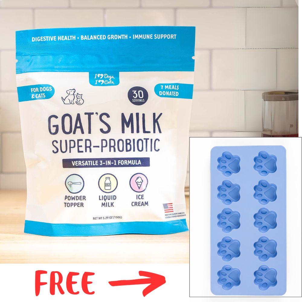FREE Silicone Paw Mold When You Purchase Goat's Milk 3-In-1 Dog Food Topper Boost- Ice Cream - Liquid Milk with Probiotics