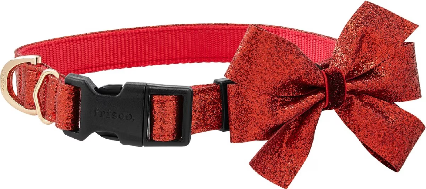 Frisco Glitter Dog Collar with Removable Bow