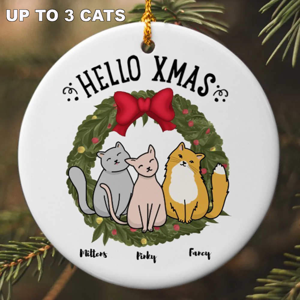 Limited Time Offer 50% Off! - Hello Xmas Kitty Personalized Ornament