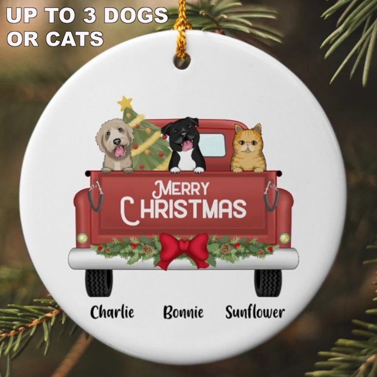 Merry Christmas Truck Personalized Ornament