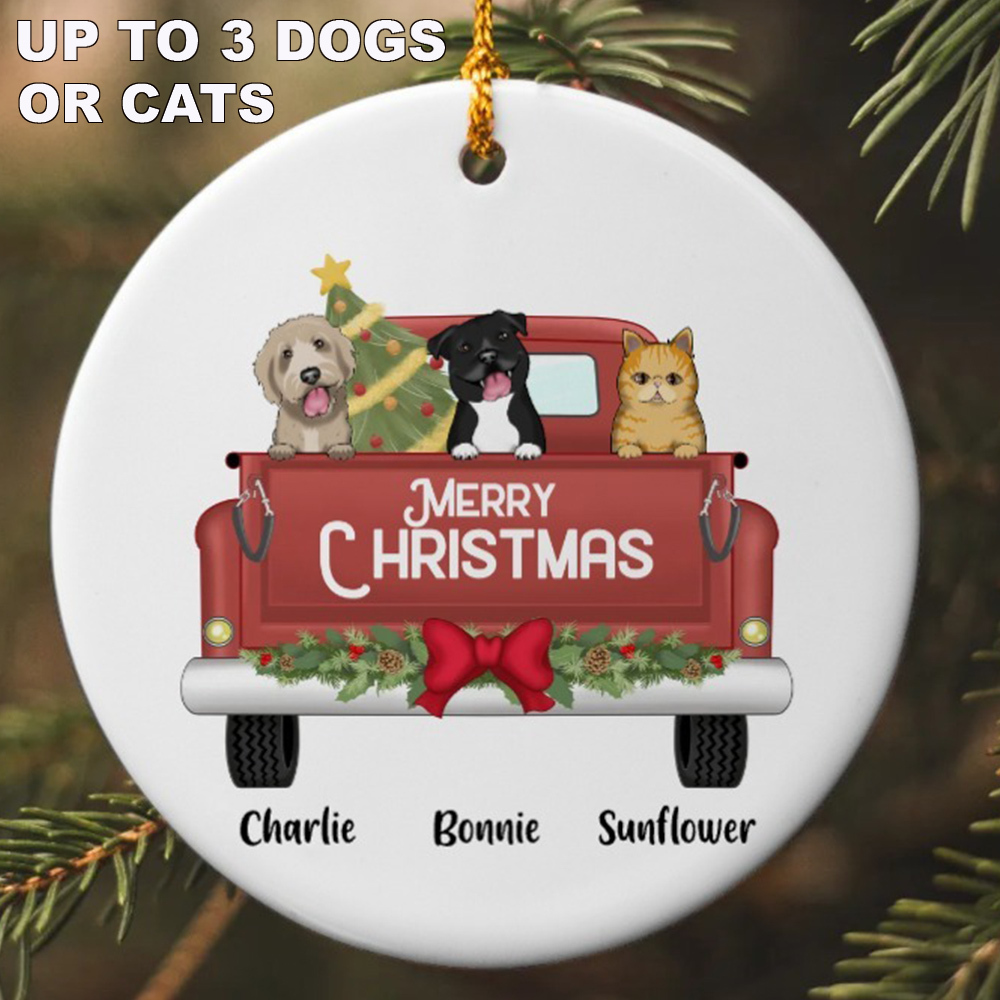 Limited Time Offer 50% Off! - Merry Christmas Truck Personalized Ornament
