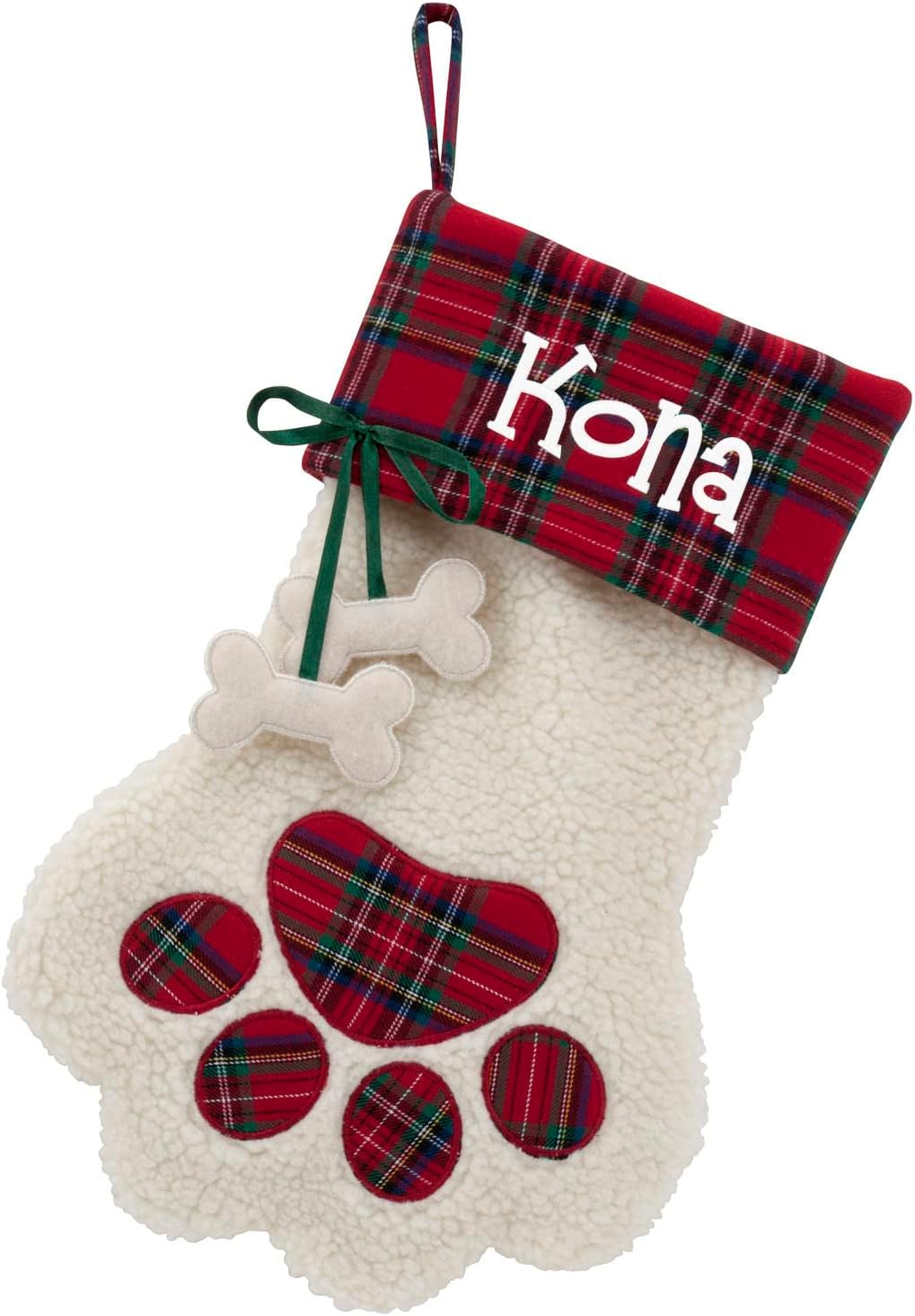 Personalized Planet Dog Paw Christmas Stocking with Custom Name