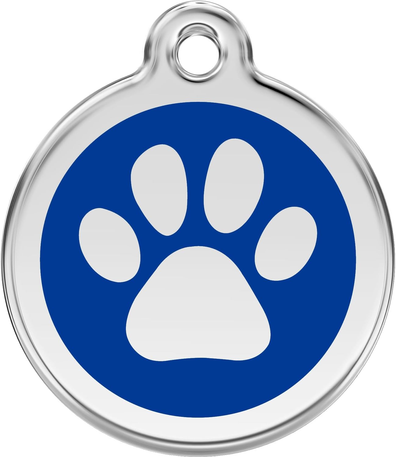 Red Dingo Paw Print Stainless Steel Personalized ID Tag