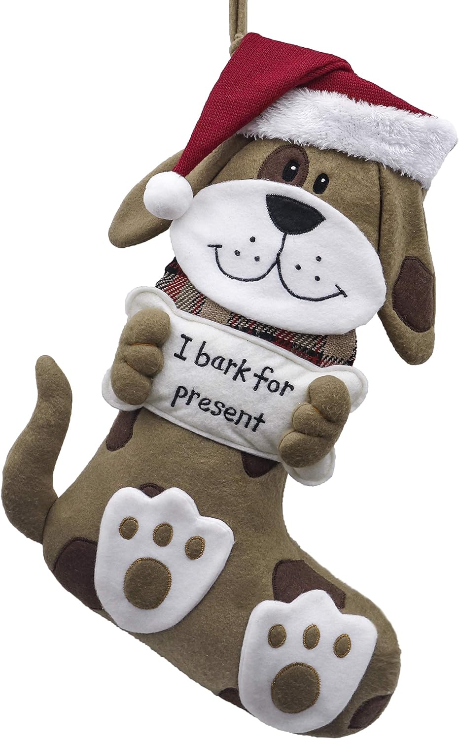 Valery Madelyn Cute Plush Dog Christmas Stocking