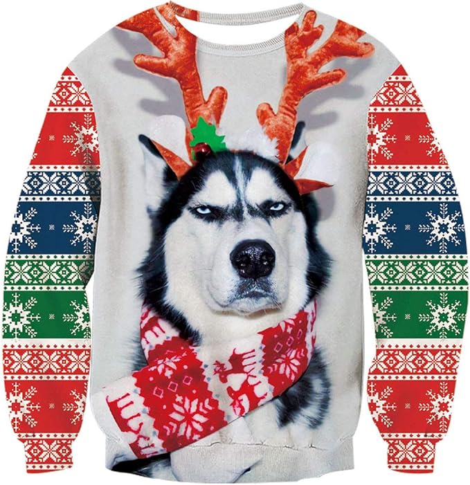 Goodstoworld Mens/Womens Ugliest Christmas Sweatshirt 3D Unique Hilarious Graphic Pullover