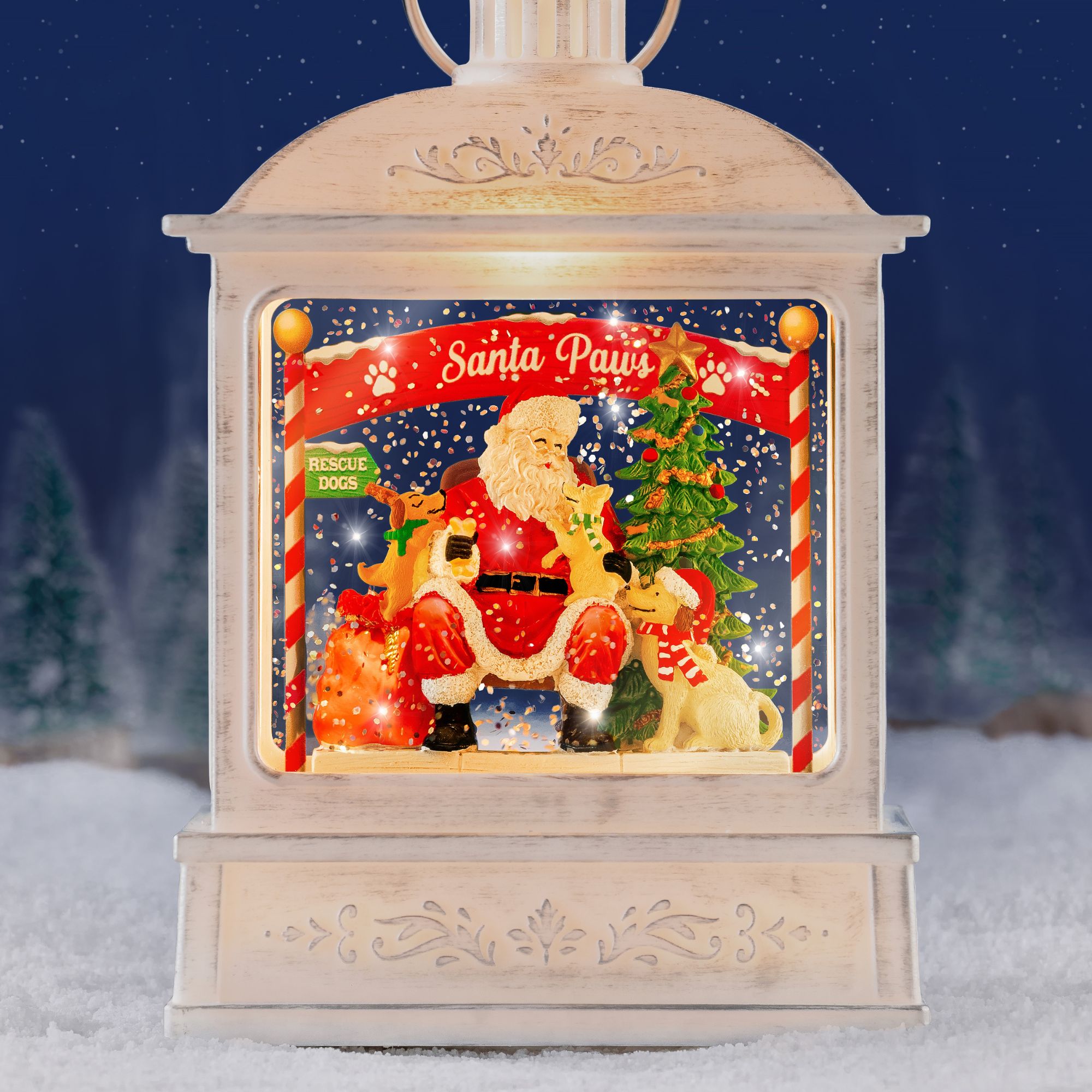 iHeartDogs Santa Paws Lighten Snow Globe