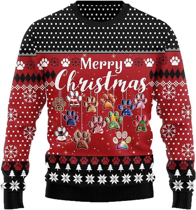 Funny Dog Santa Claus Unisex Ugly Christmas Crewneck Sweatshirt