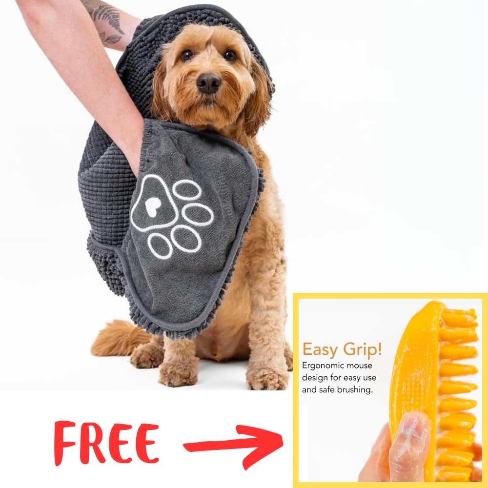Image of FREE Ultimate Silicone Bath Massage Brush with Purchase of Amazing Shammy Dog Towel ($34.98 for $14.96)