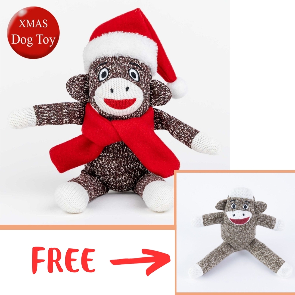 Image of FREE ! Christmas Sock Monkey with Purchase of Your Dogs Very Own Sock Monkey