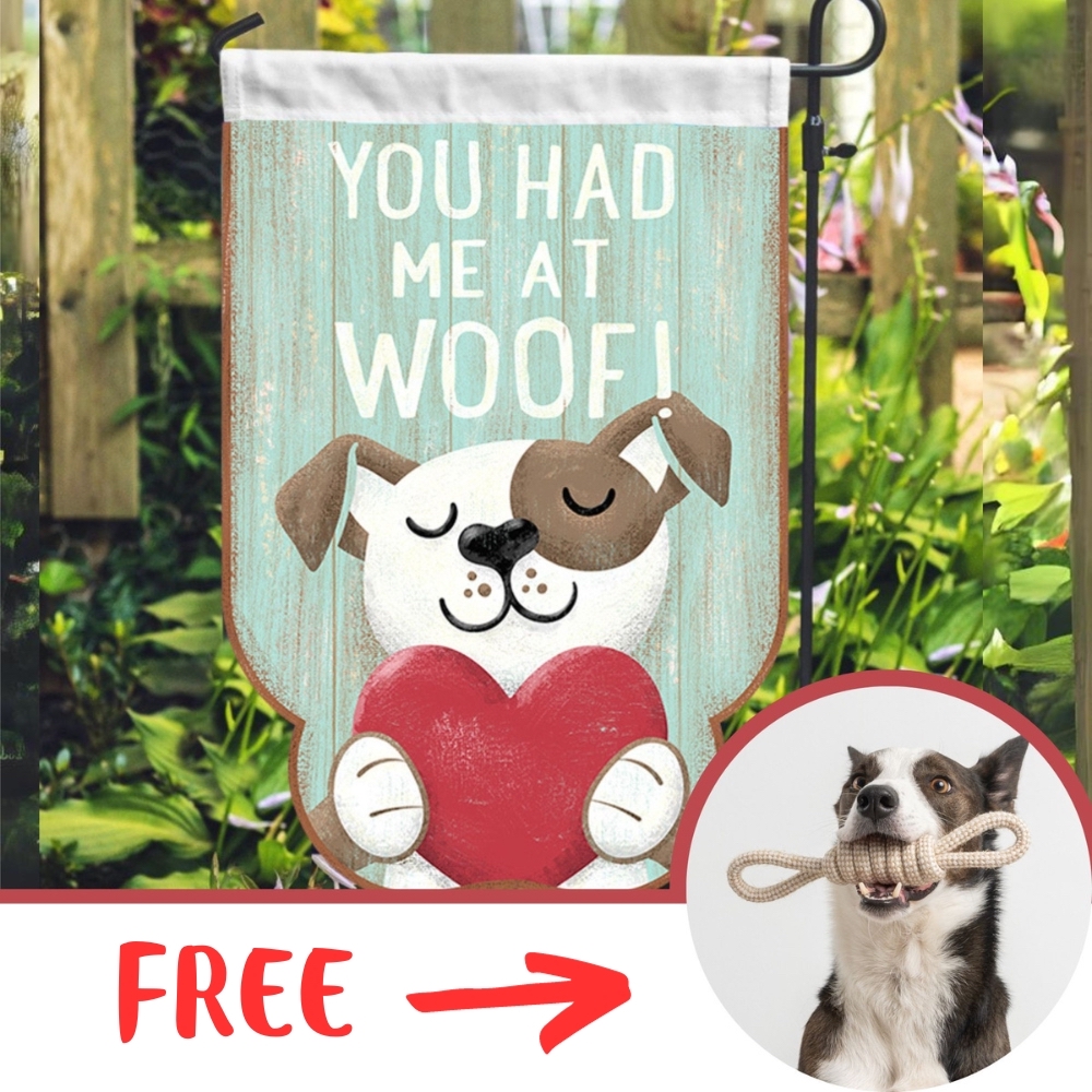 Image of FREE Perfect Tug Knot Rope Toy with Purchase of You Had Me At Woof! Garden Flag ($25.98 Value for $7.49)