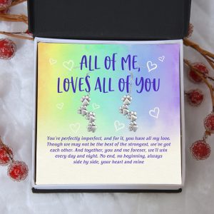 “All of Me Loves All of You” – Four Paw Earrings Includes Gift Box & Card