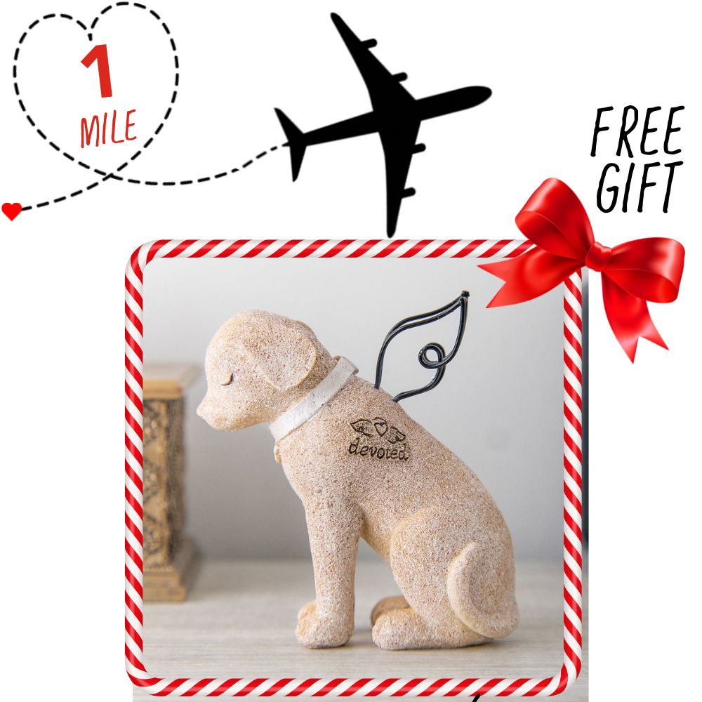 Image of Support Second Chance Santa Dog Rescue Flight and get this Gift of Devoted Dog Angel Memorial Statue