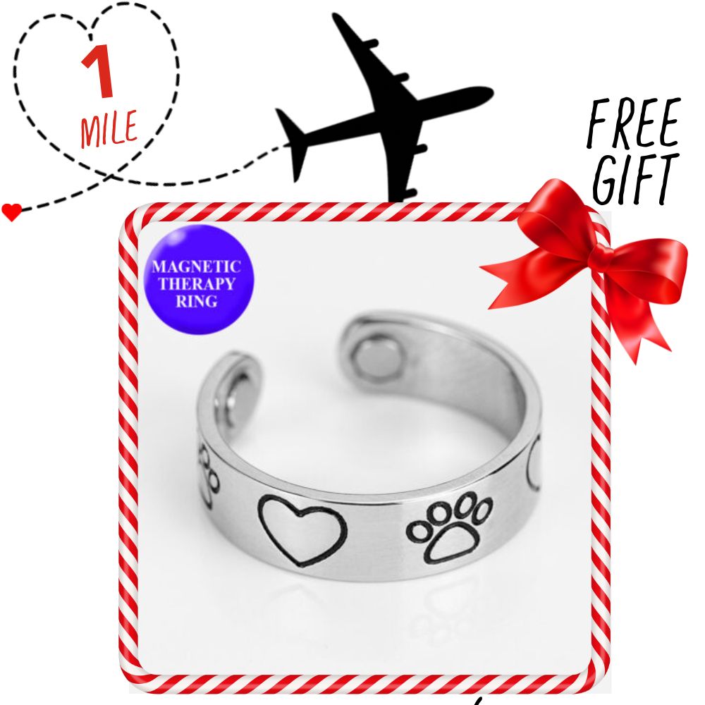Image of Support Second Chance Santa Dog Rescue Flight and get this Gift of Filled With Love Memorial Magnetic Therapy Ring