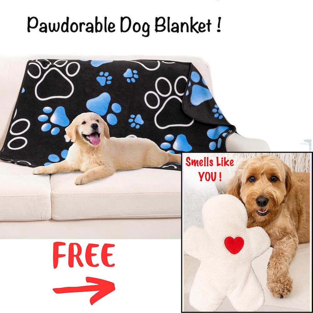 Image of FREE SMELLS LIKE YOU !Comfort Cuddler Buddy for Dog Anxiety Toy  with Purchase of Dreamy Blues Polar Fleece Dog Blanket -30"x40"
