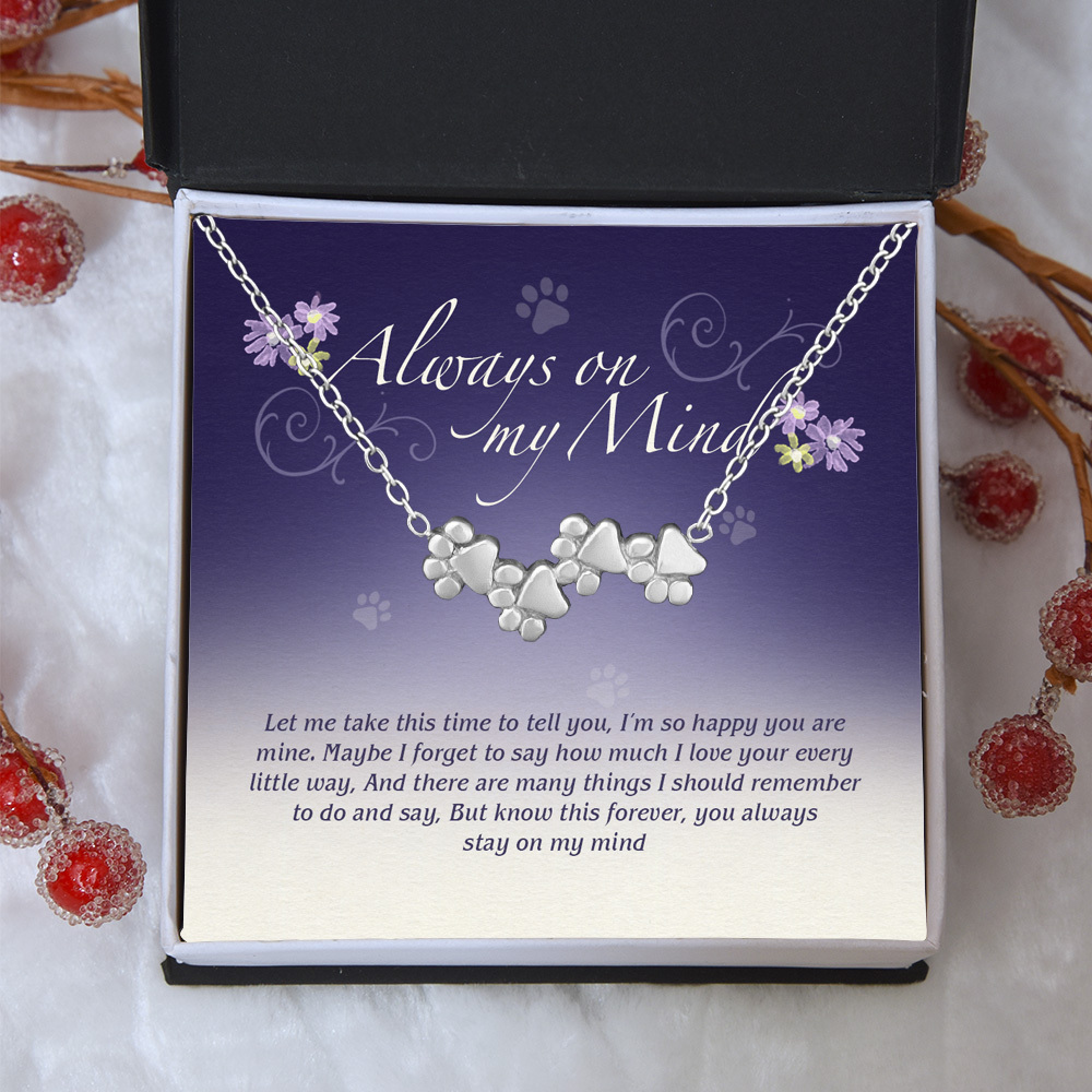 "Always On My Mind" - Four Paw Bracelet Includes Gift Box & Card