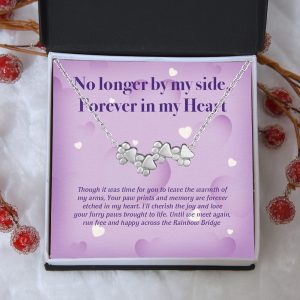 “No Longer By My Side” – Four Paw Bracelet Includes Gift Box & Card