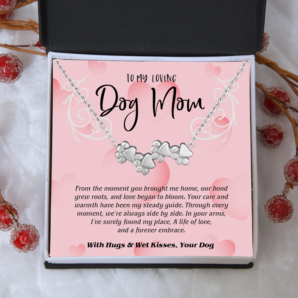 "To My Loving Dog Mom" - Four Paw Bracelet Includes Gift Box & Card