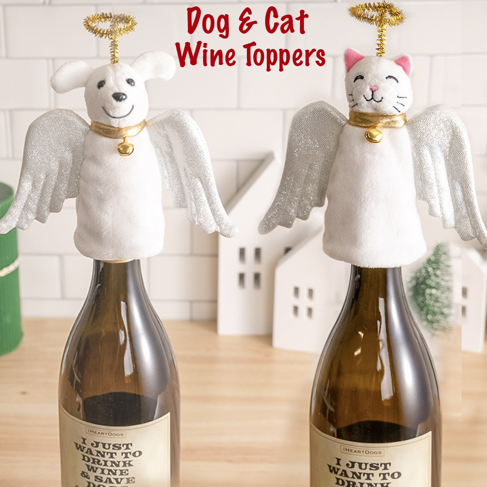 Dog & Cat Angels Wine Bottle Toppers - Home Decor