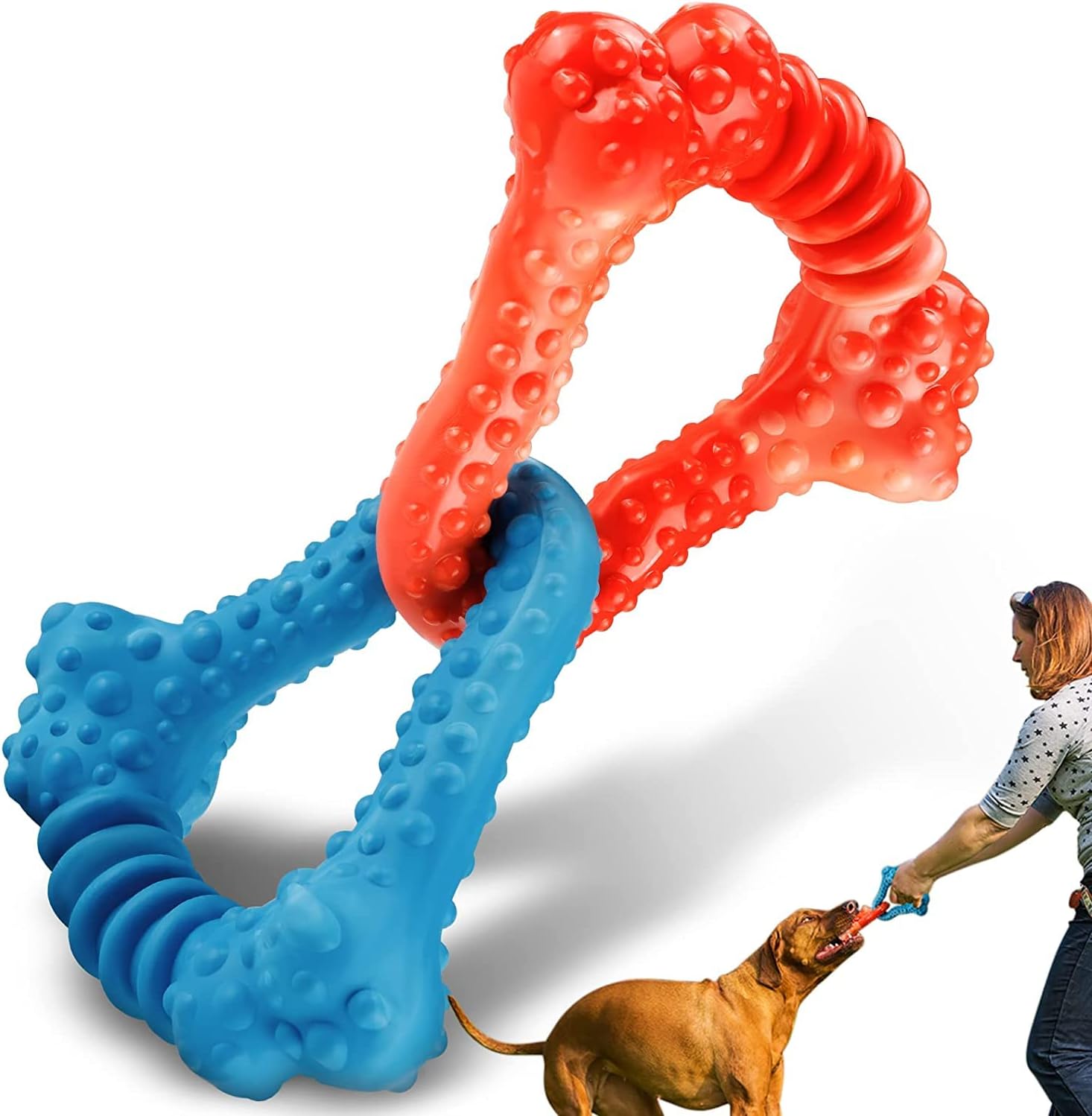 WTONG Tug of War Dog Toy, Bacon-Flavored