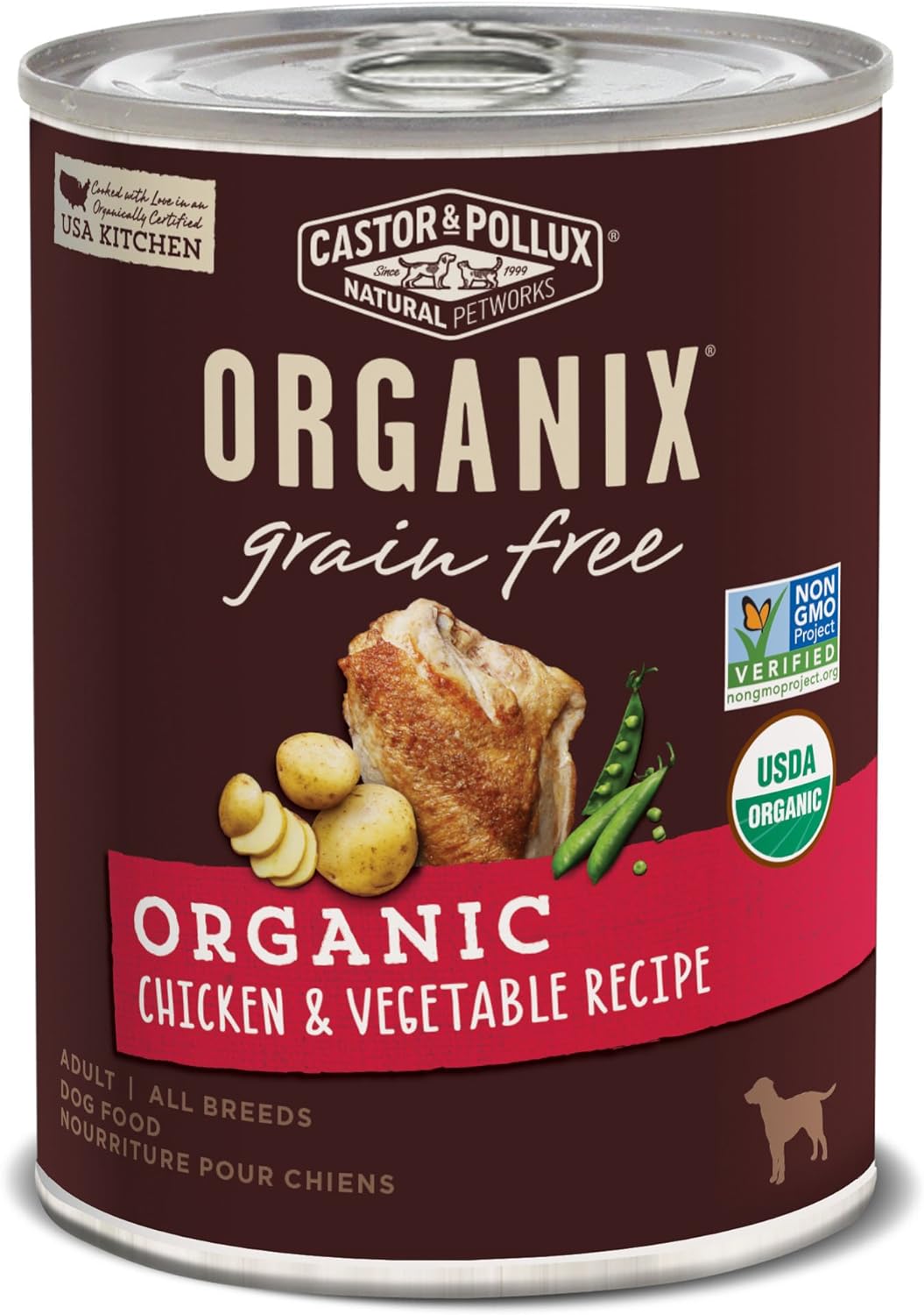 Castor & Pollux Organix Grain Free Organic Chicken & Vegetable Recipe Adult Canned Dog Food