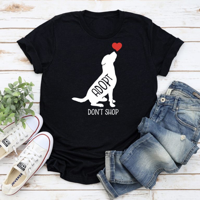 Adopt Don’t Shop Heart Dogs Standard Tee Black