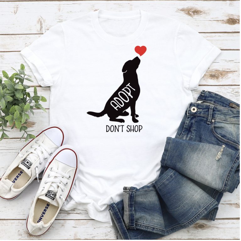 Adopt Don’t Shop Heart Dogs Standard Tee White