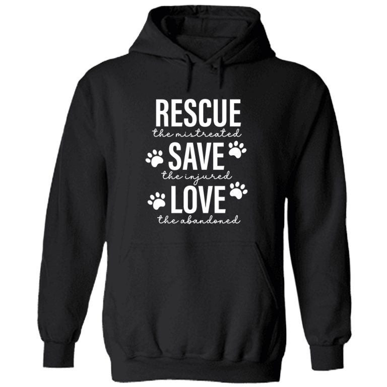 Rescue Save Love Hoodie Black