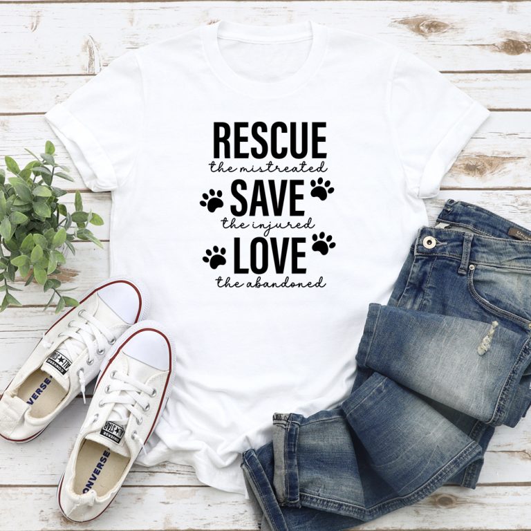 Rescue Save Love Standard Tee White